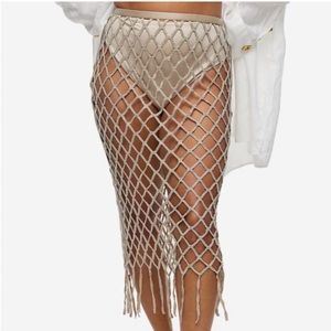 H&M beaded fringe skirt